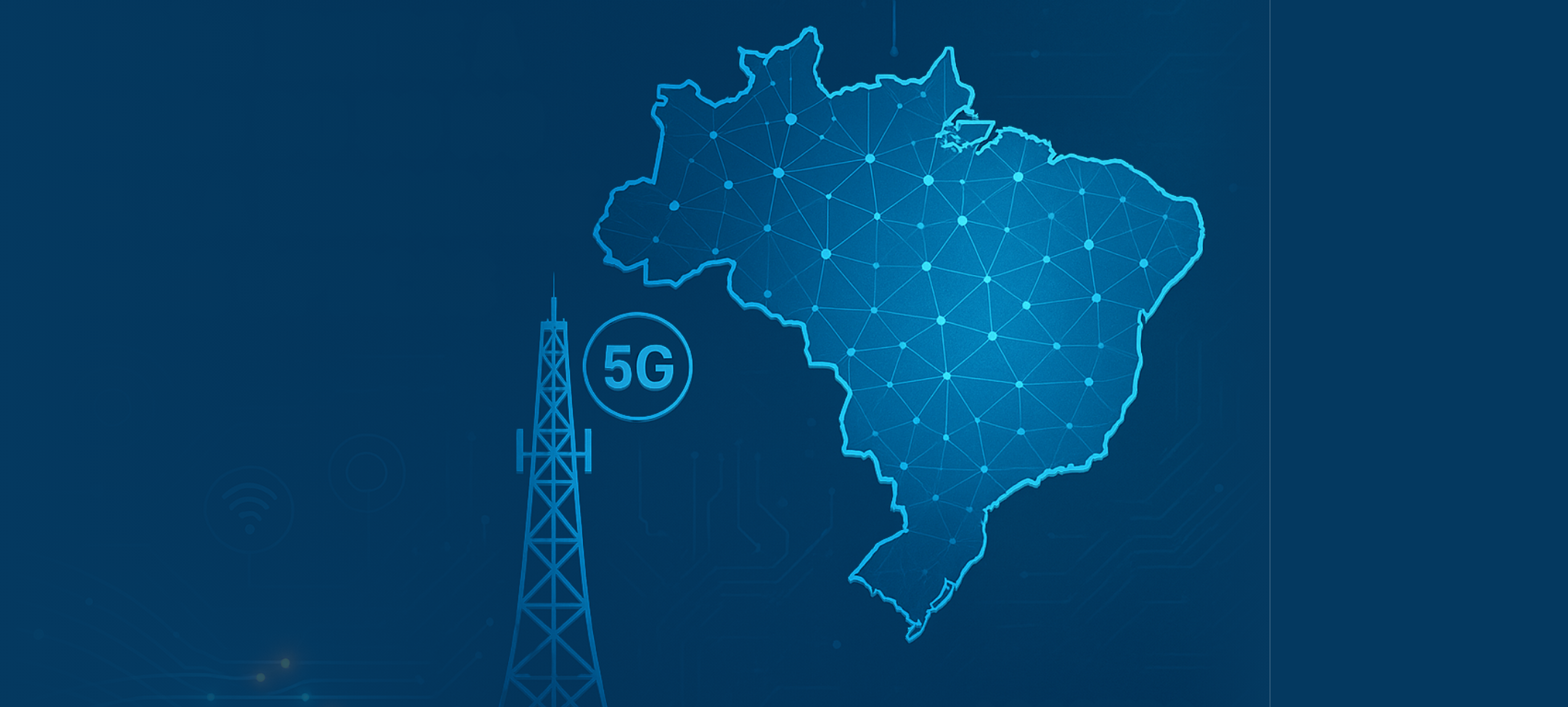 Torre de comunicação, 5g e mapa do Brasil