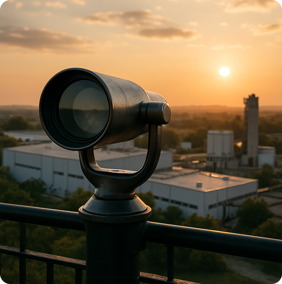 Luneta com uma fábrica de fundo - Quem Somos | Kanaflex Brasil